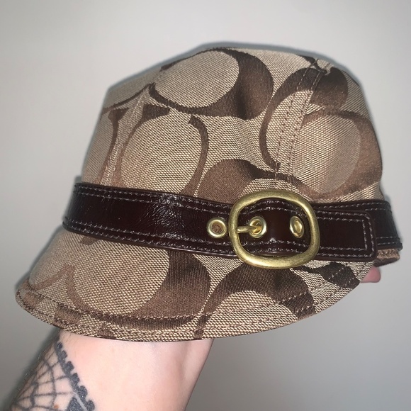 Coach Vintage Rare Signature Canvas Jockey Hat S - Picture 3 of 9